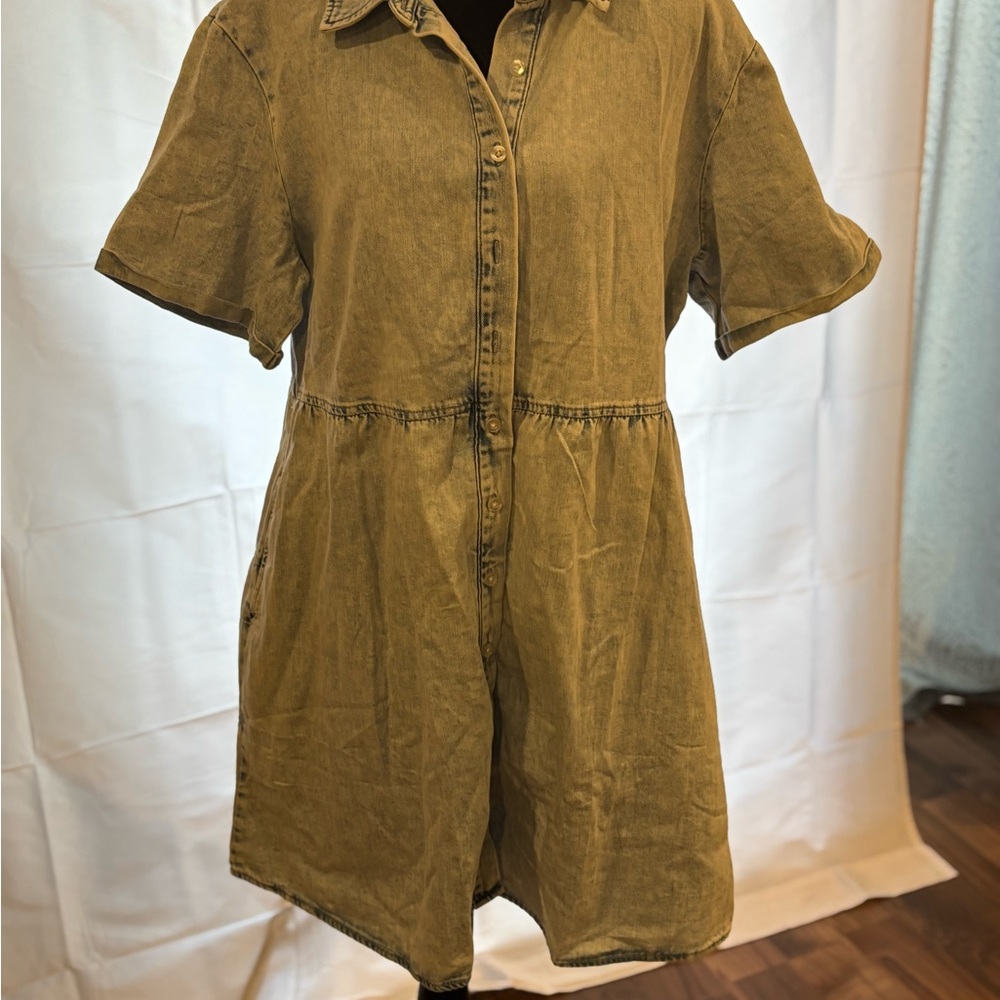 LuLaRoe Ashton Denim Button-Front Mini Dress